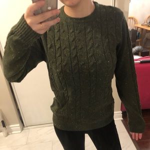 Green speckled sweater